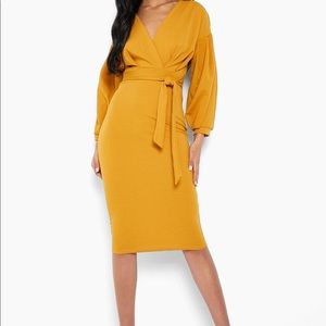 Brand new Boohoo dress Tall Recycled Off The Shoulder Midi Dress size us 6